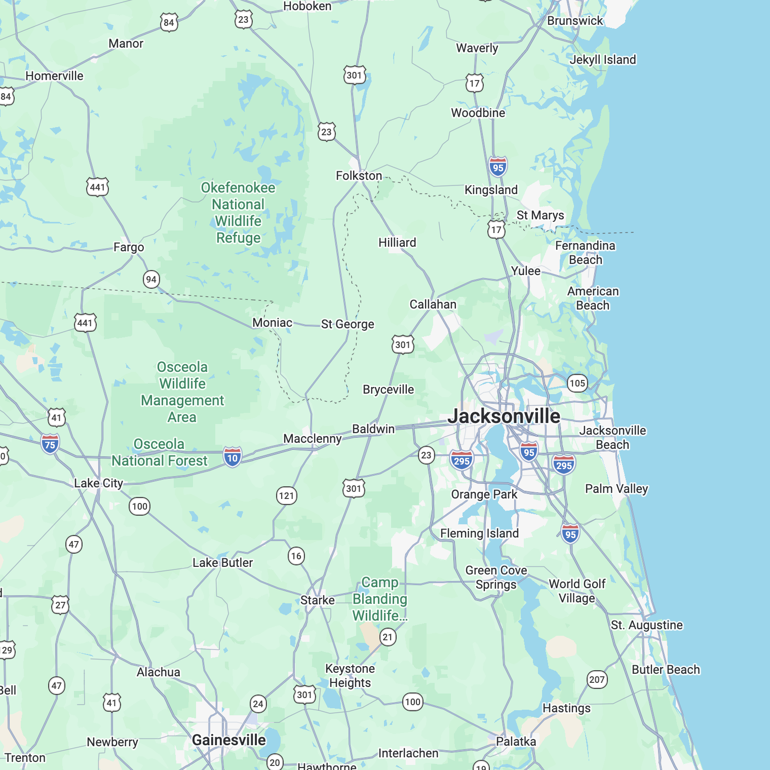 Allen's Mobile Mechanic service area – Northeast Florida